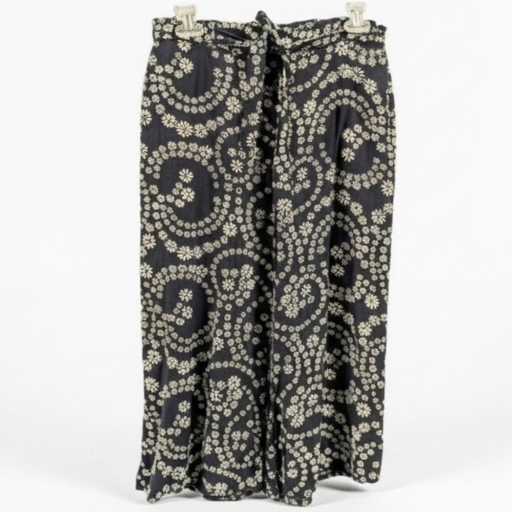 Blue Island Daisy Print Pants Pants Pull On Waist Size Medium - Picture 1 of 8